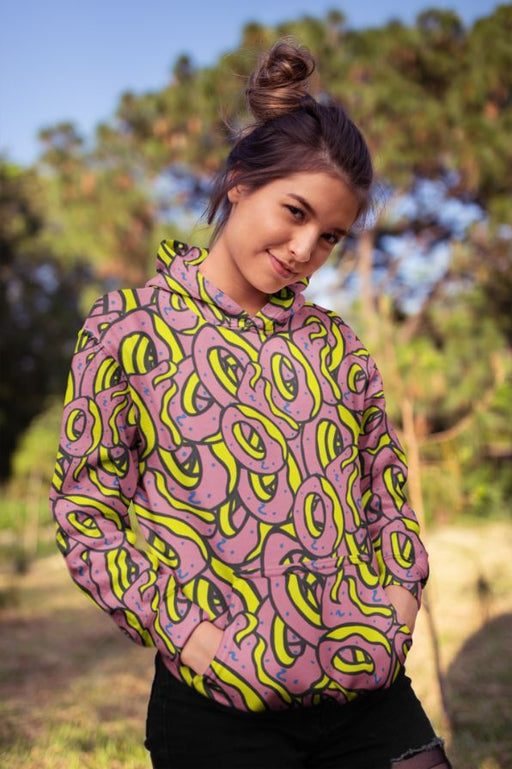 Branded Pattern Female Sublimation Hoodie