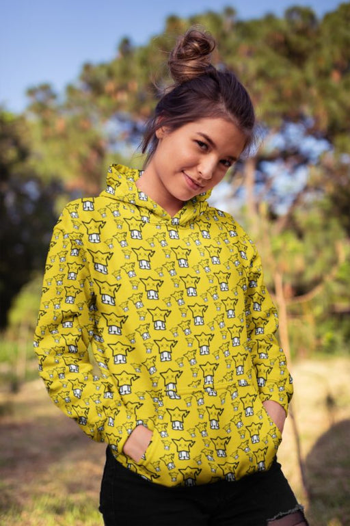 Cute Yellow Pattern Female Sublimation Hoodie