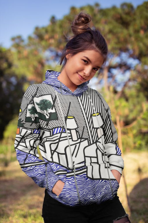 Drawing Room Pop Art Female Sublimation Hoodie
