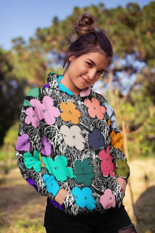 Fake Flower Female Sublimation Hoodie