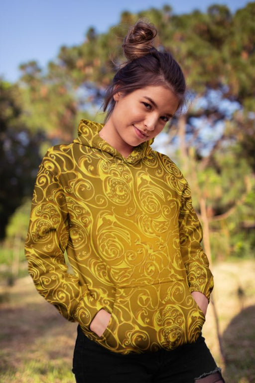 Gold Pattern Female Sublimation Hoodie