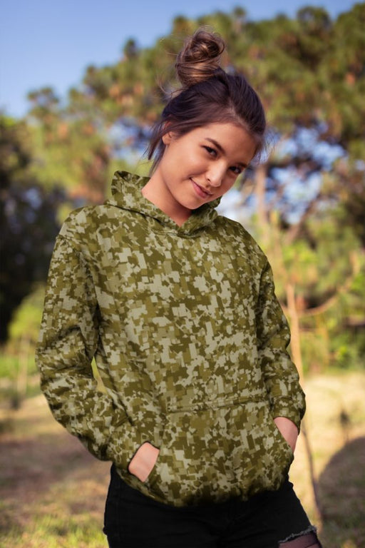 Green Camofludge Female Sublimation Hoodie