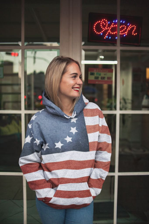 Patrotic Flag Female Sublimation Hoodie