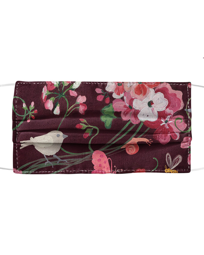 Alpine Pink Flowers Mask
