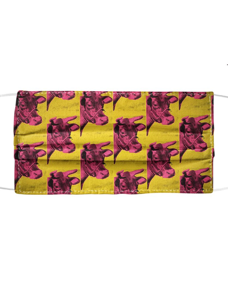 Pink Cow Pattern Mask
