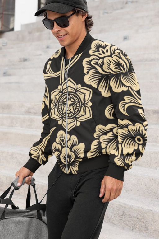 Gothic Pattern Bomber Jacket
