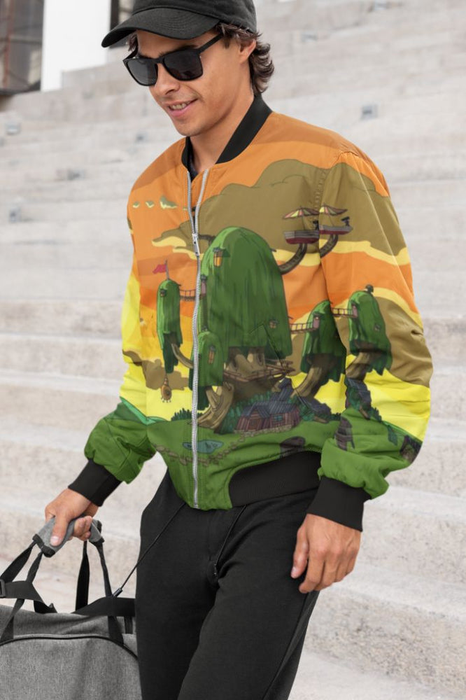 Green nature Bomber Jacket