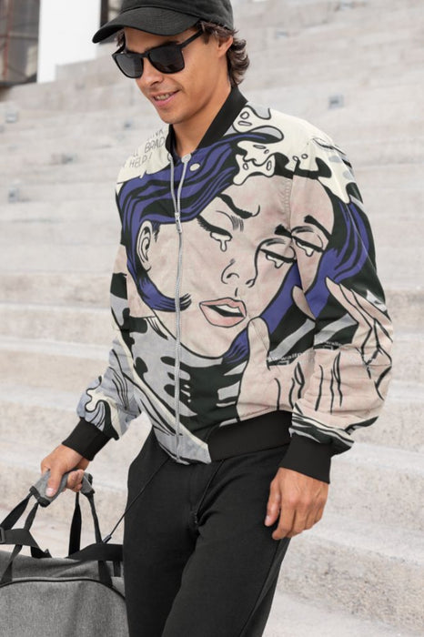 I dont care Pop Art Bomber Jacket