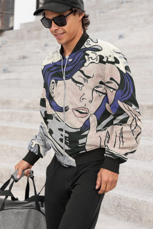 I dont care Pop Art Bomber Jacket