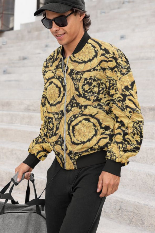 Trance Abstract Pattern Bomber Jacket