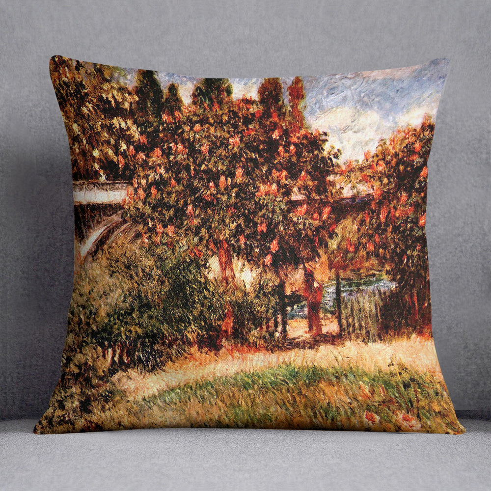 Railway bridge of Chatou by Renoir Cushion