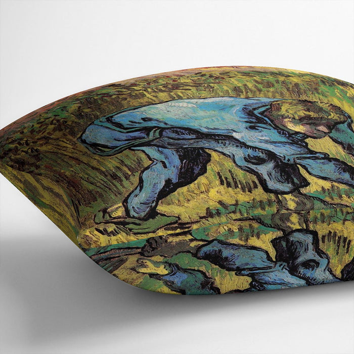 Reaper with Sickle after Millet by Van Gogh Cushion