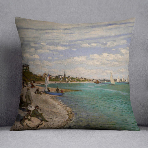 Regatta at St. Adresse by Monet Cushion