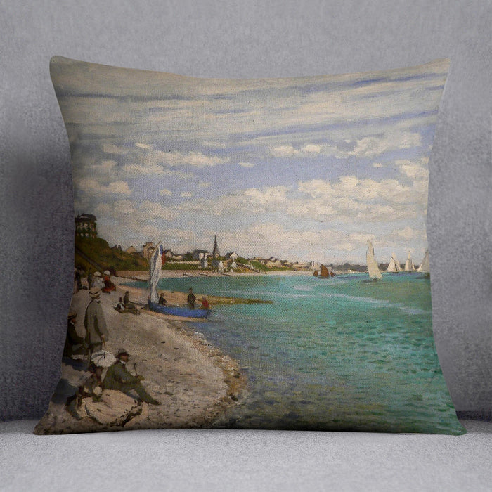 Regatta at St. Adresse by Monet Cushion