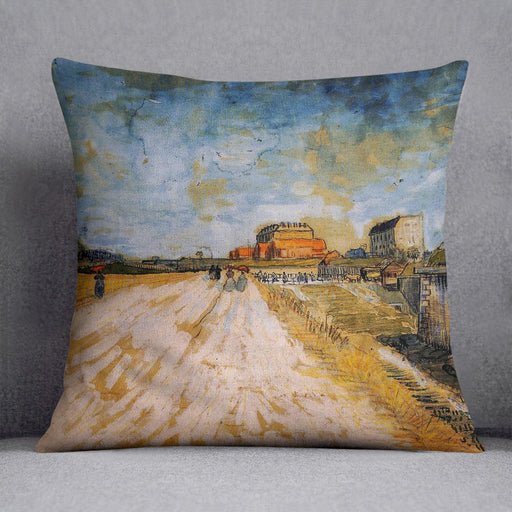 Road Running Beside the Paris Ramparts by Van Gogh Cushion