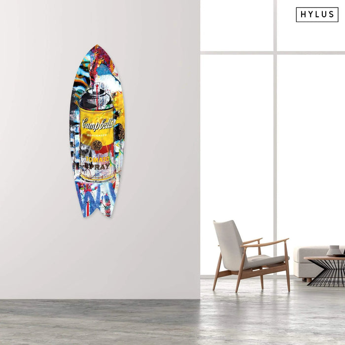 Tomato Spray Yellow Surfboard