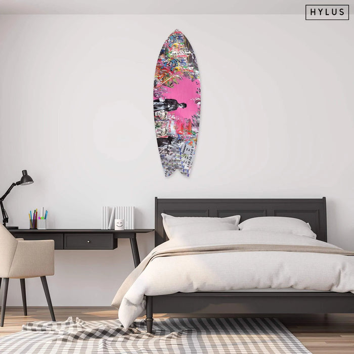 Pink Loves Art Surfboard