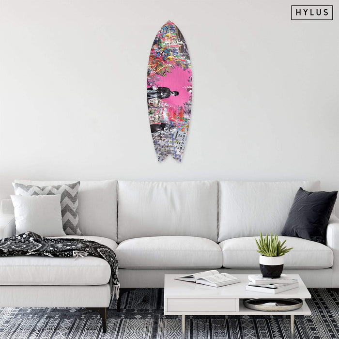 Pink Loves Art Surfboard