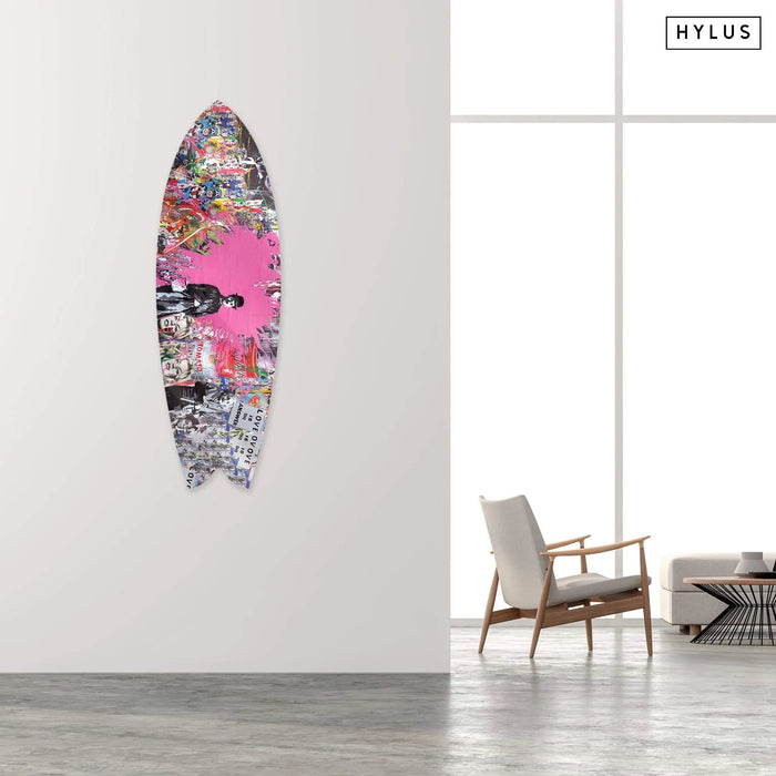 Pink Loves Art Surfboard