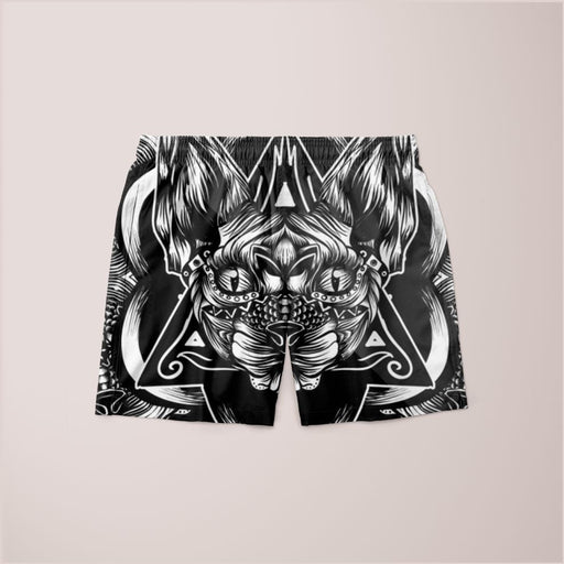 Sphynx Pattern BW Shorts