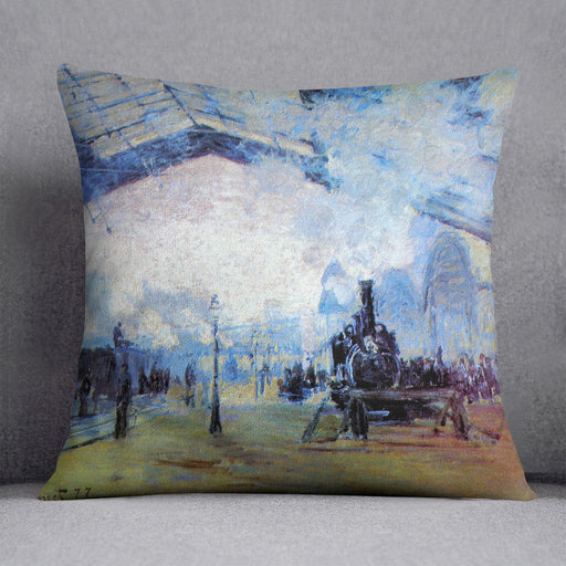 Saint Lazare station in Paris by Monet Cushion