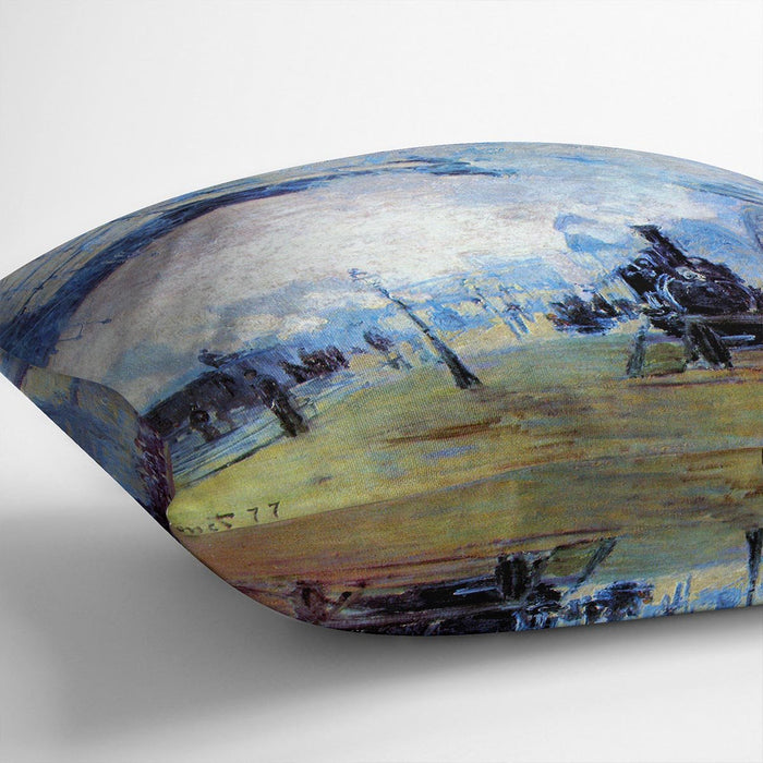 Saint Lazare station in Paris by Monet Cushion