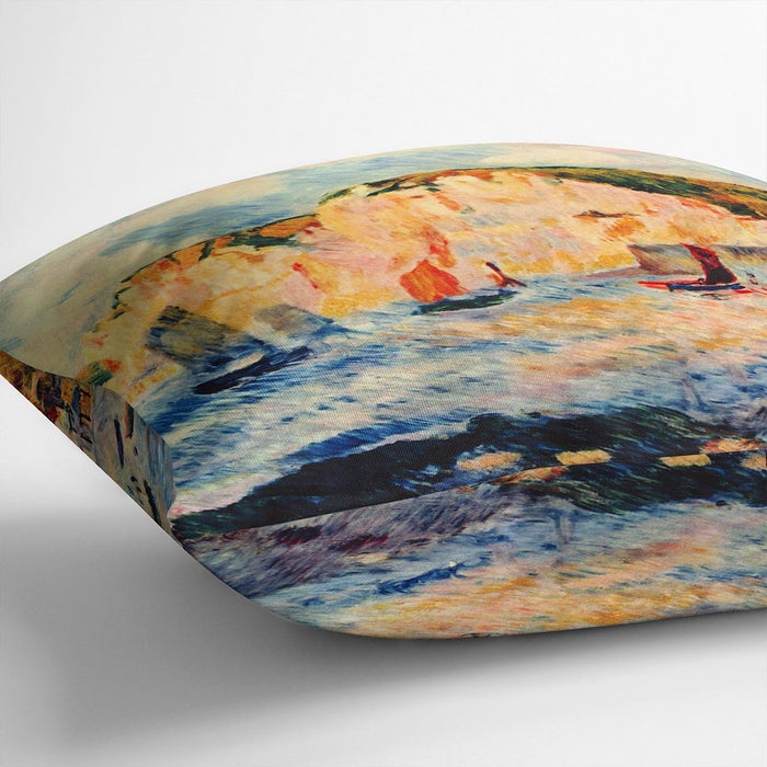 Sea and cliffs by Renoir Cushion