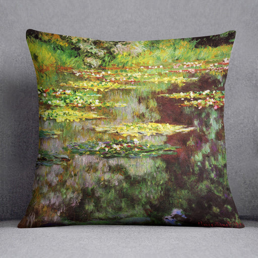 Sea rose pond by Monet Cushion