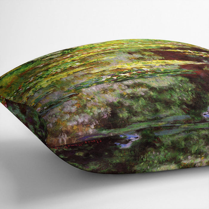 Sea rose pond by Monet Cushion