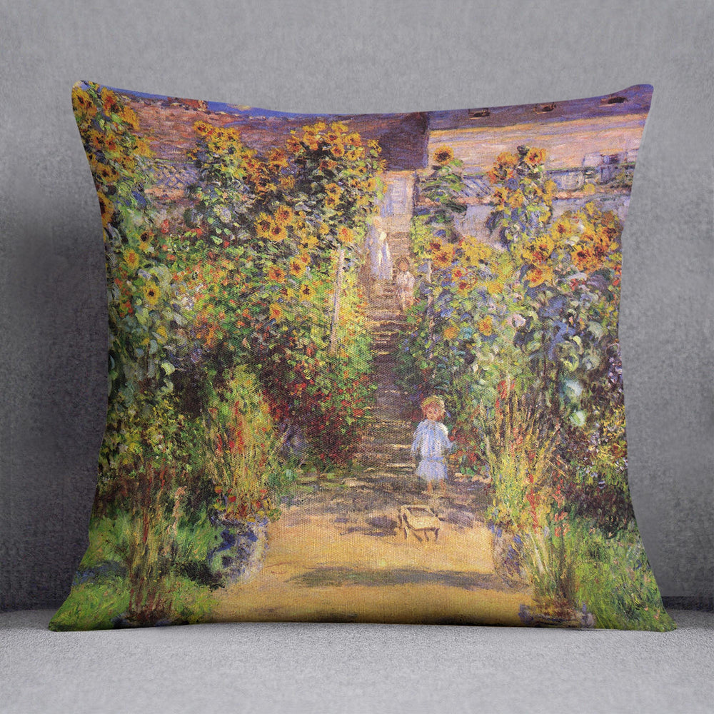 Seine bank at Vetheuil by Monet Cushion