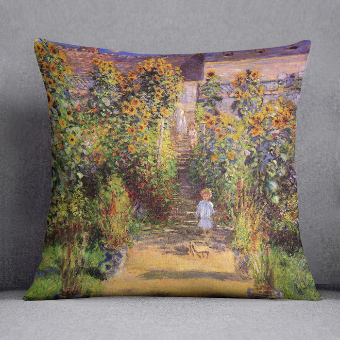 Seine bank at Vetheuil by Monet Cushion