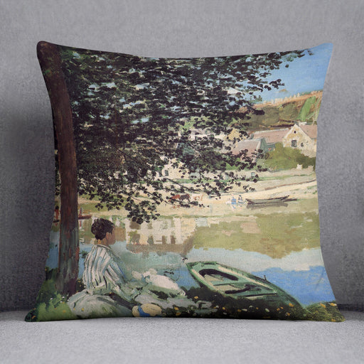 Seine bank at Vethueil by Monet Cushion