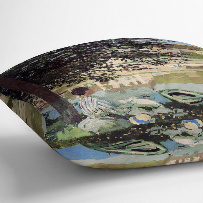 Seine bank at Vethueil by Monet Cushion