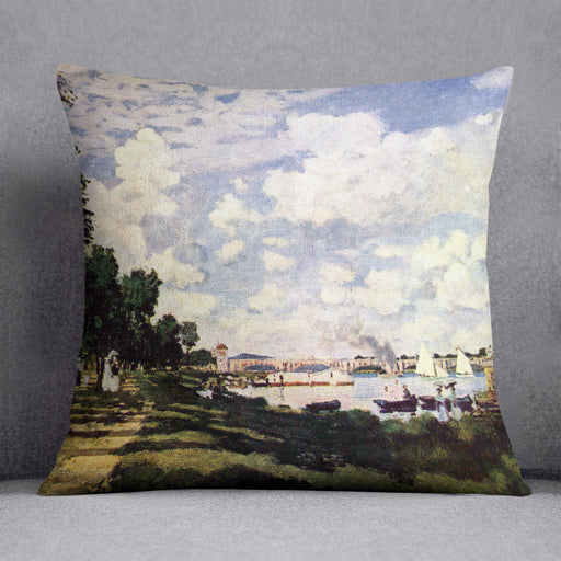Seine basin near Argenteuil by Monet Cushion