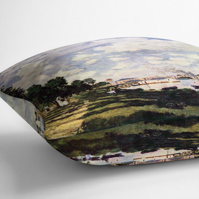 Seine basin near Argenteuil by Monet Cushion