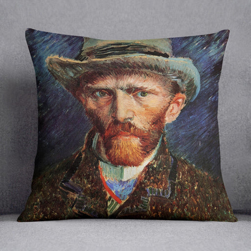 Self-Portrait with Grey Felt Hat by Van Gogh Cushion