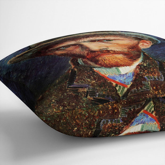 Self-Portrait with Grey Felt Hat by Van Gogh Cushion