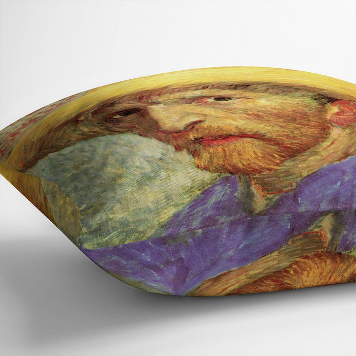 Self-Portrait with Straw Hat 3 by Van Gogh Cushion