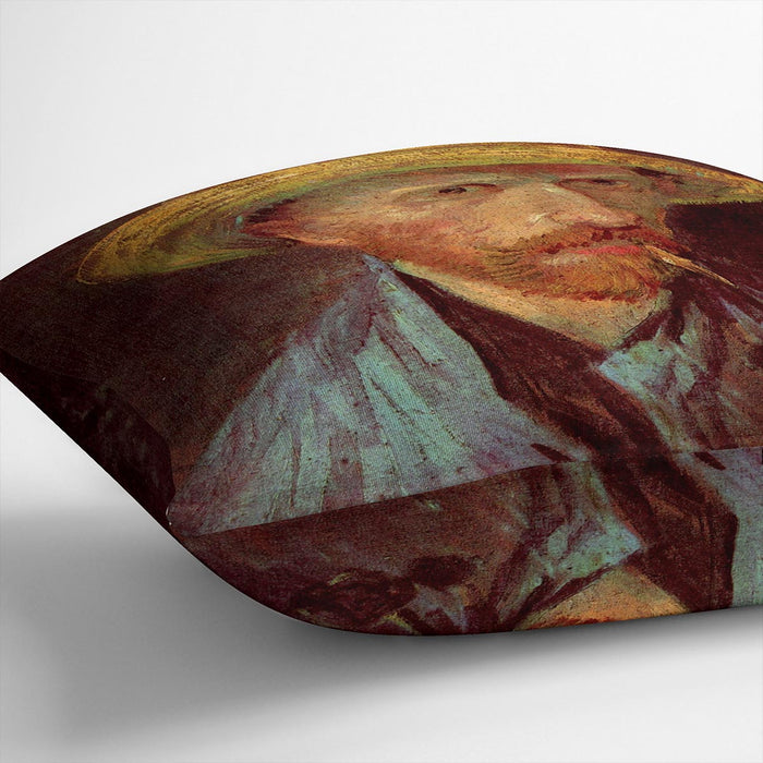 Self-Portrait with Straw Hat and Pipe by Van Gogh Cushion