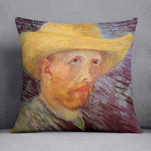 Self-Portrait with Straw Hat by Van Gogh Cushion