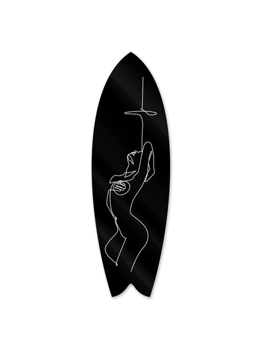 Sensual Nude Black Surfboard