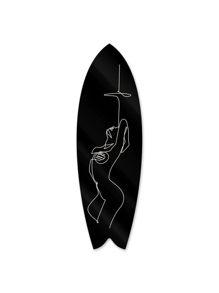 Sensual Nude Black Surfboard