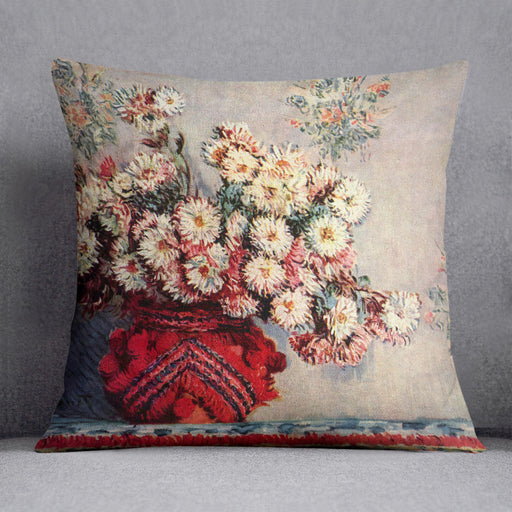 Still Life with Chrysanthemums by Monet Cushion