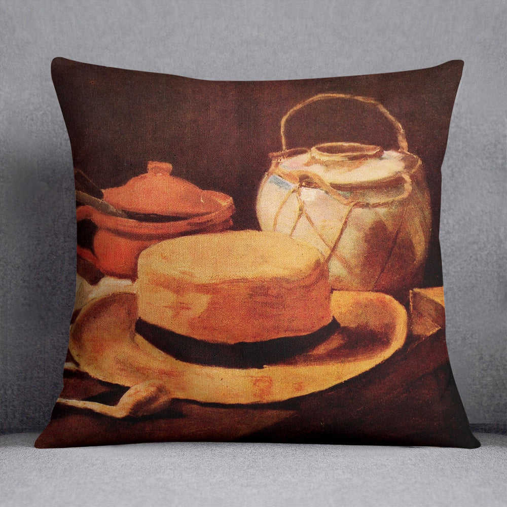 Still Life with Yellow Straw Hat by Van Gogh Cushion