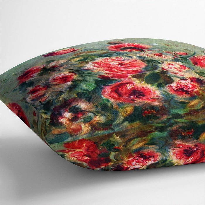 Still life roses of Vargemont by Renoir Cushion