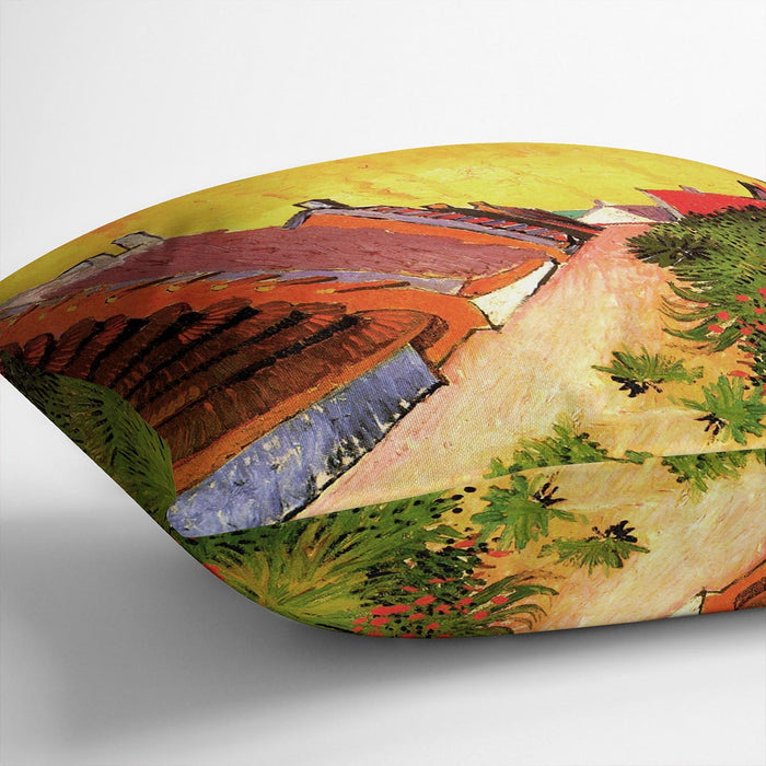Street in Saintes-Maries by Van Gogh Cushion