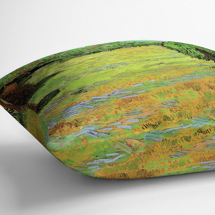 Sunny Lawn in a Public Park by Van Gogh Cushion