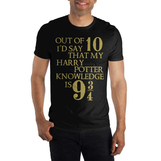 Harry Potter Platform Nine and Three-Quarters 9 3/4 Hogwarts Express Men's Black T-Shirt
