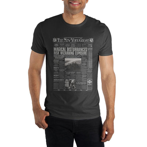 Harry Potter The New York Ghost American Wizarding Newspaper Men's Black T-Shirt