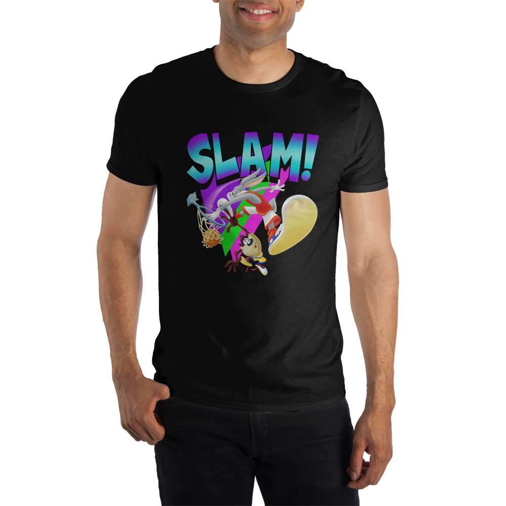 All Star Bugs Bunny Slam Over Tazmanian Devil Vertical Jump Gift Men's Black T-Shirt